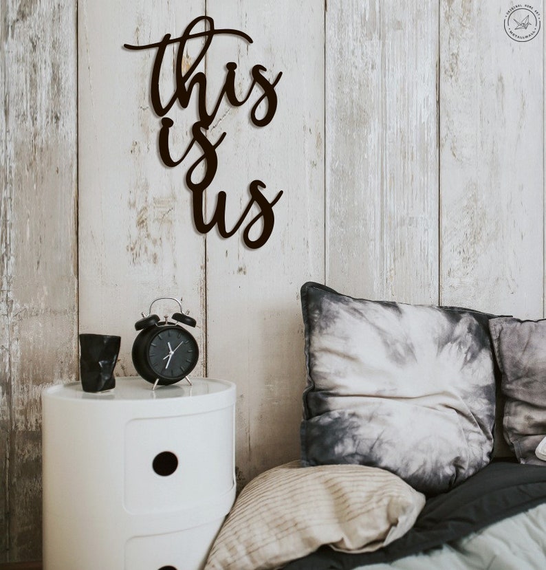 This is us Metal Words Wall Art Home Decor Wall Hanging Metal Letters Farmhouse decor Housewarming gift Minimalist wall art