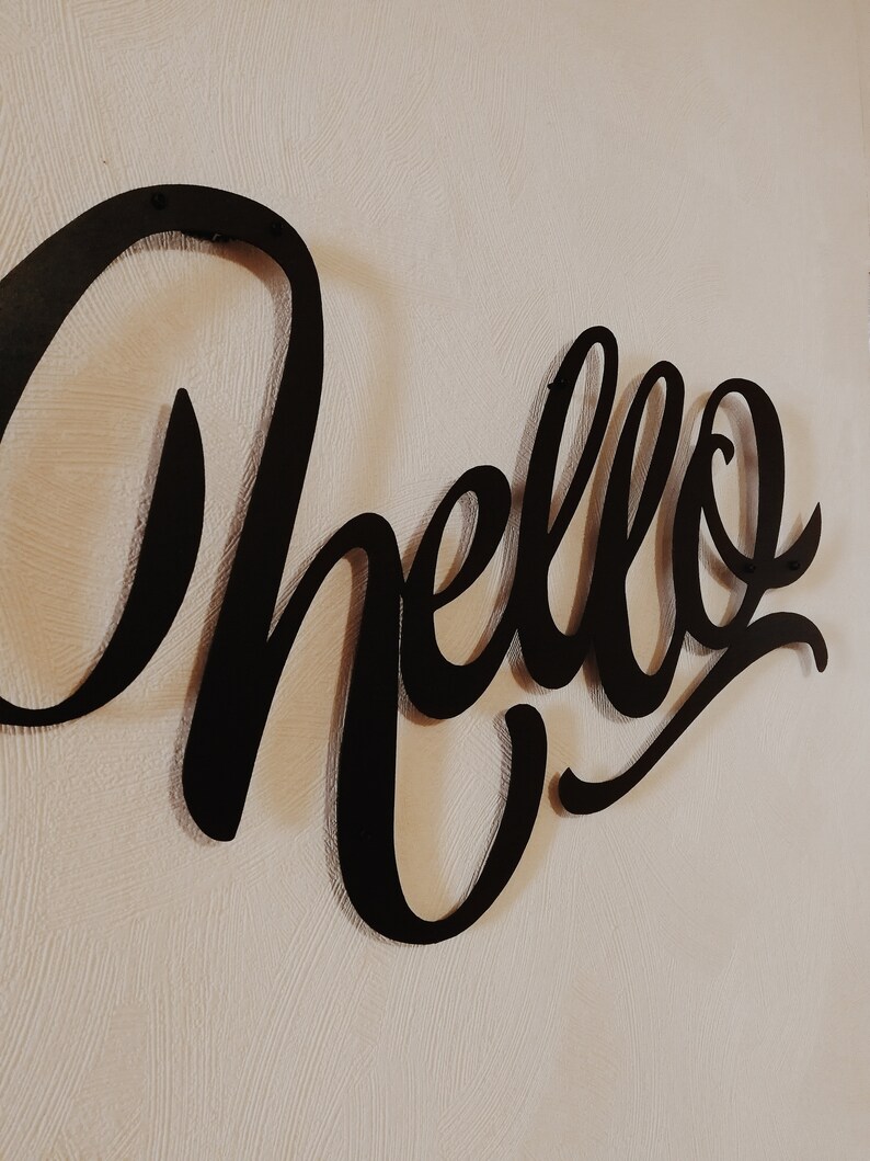 HELLO Metal Sign Outdoor Wall Art Home Decor Wall Art Hangings Etsy