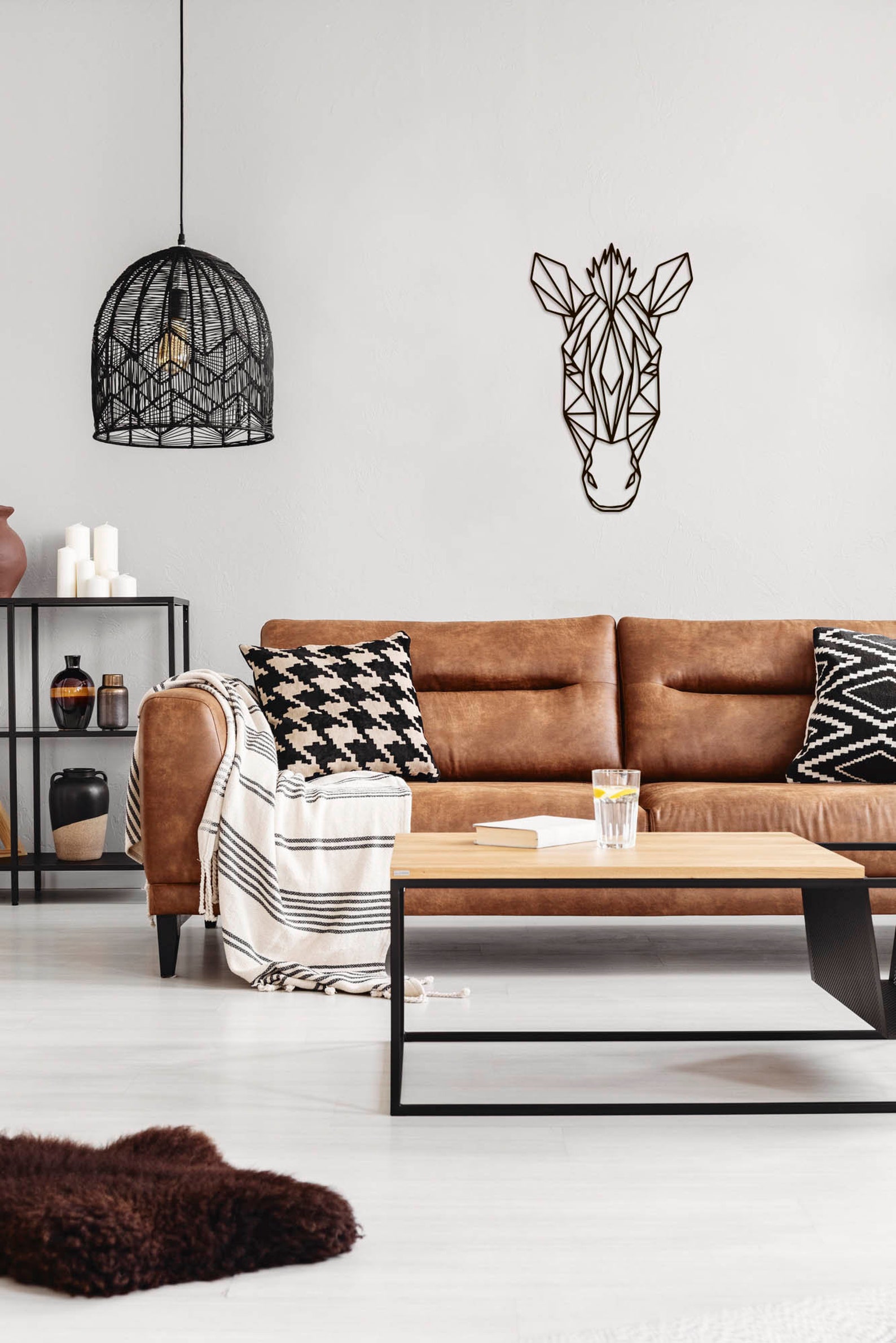 Metal Wall Art Geometric Zebra Head Animal steel Home Decor | Etsy