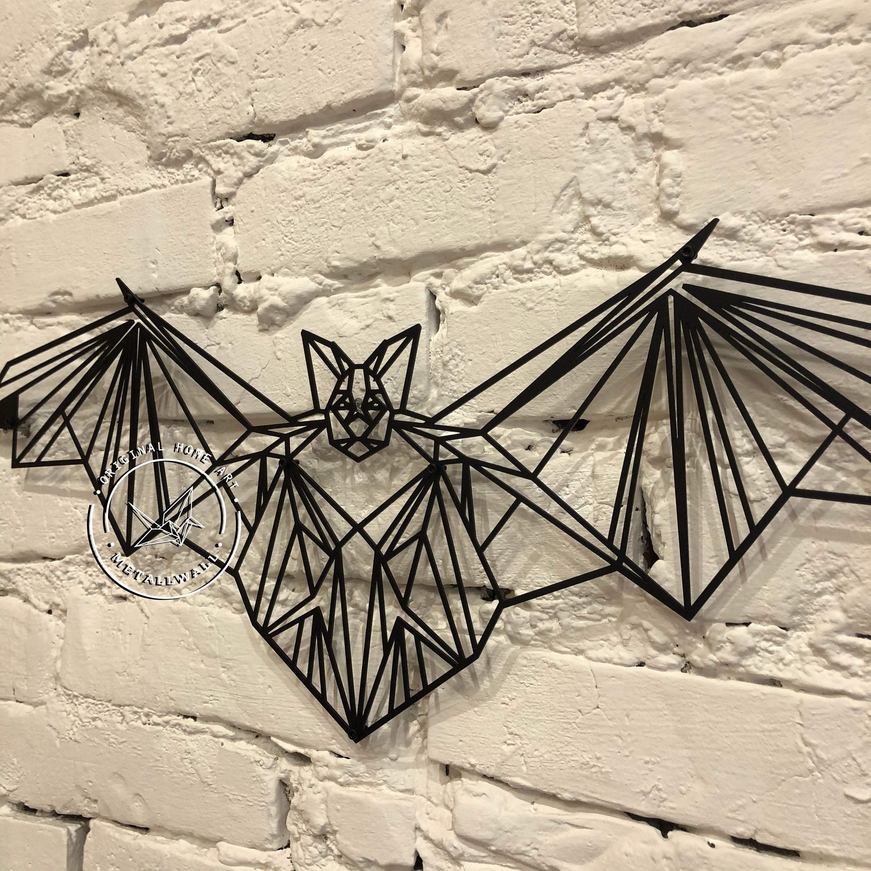 Geometric Bat metal wall art Home decor Wall hanging Bat wings Etsy