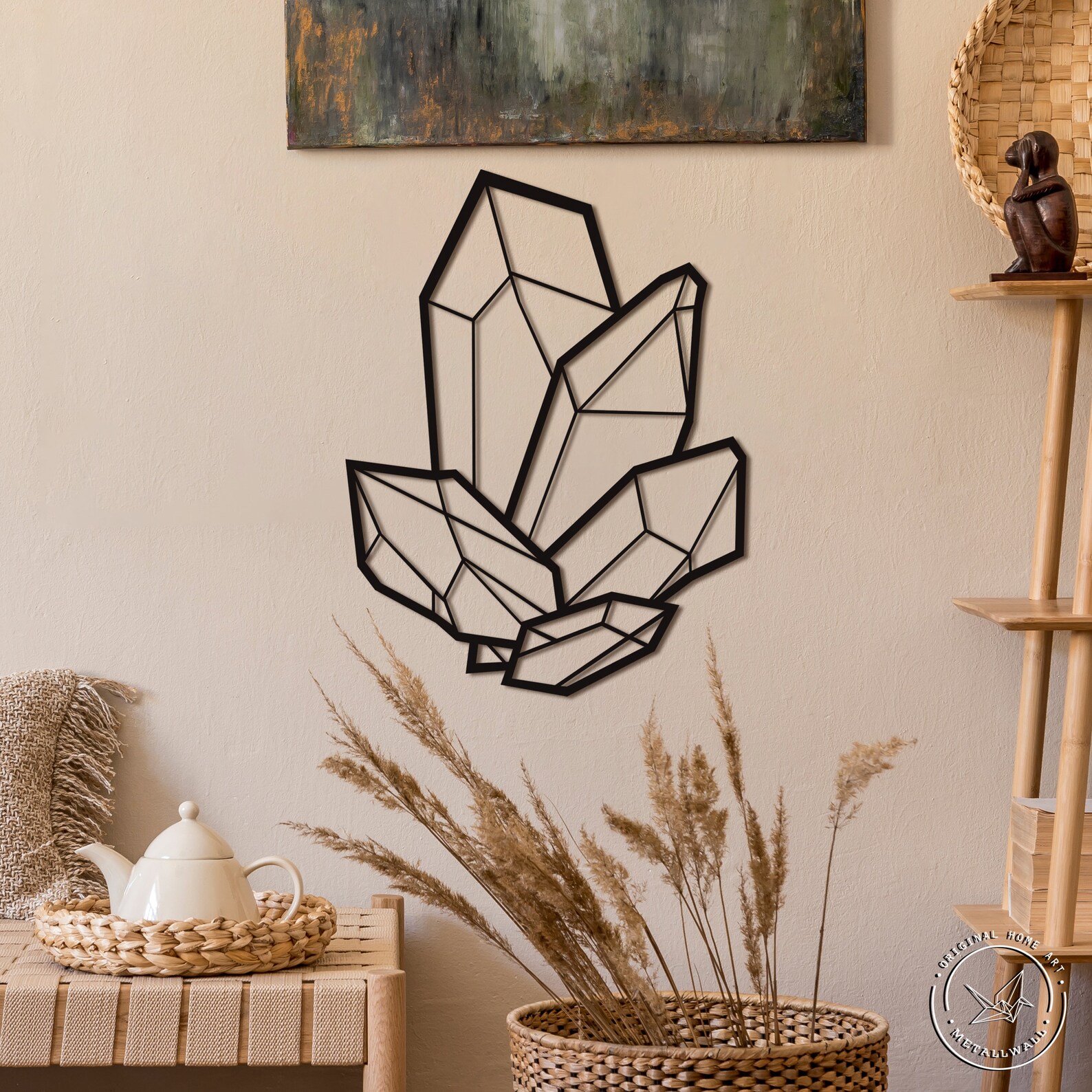 Geometric crystals metal wall art Home decor Wall hanging Etsy