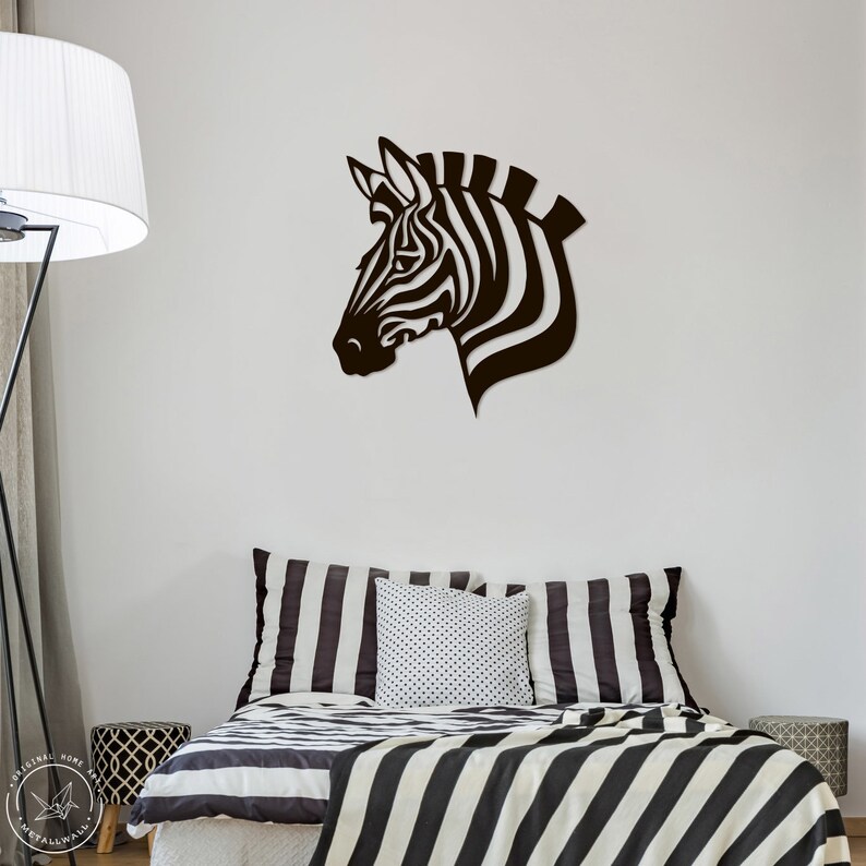 Metal Wall Art Zebra head Animal wall art Home Decor Metal Etsy