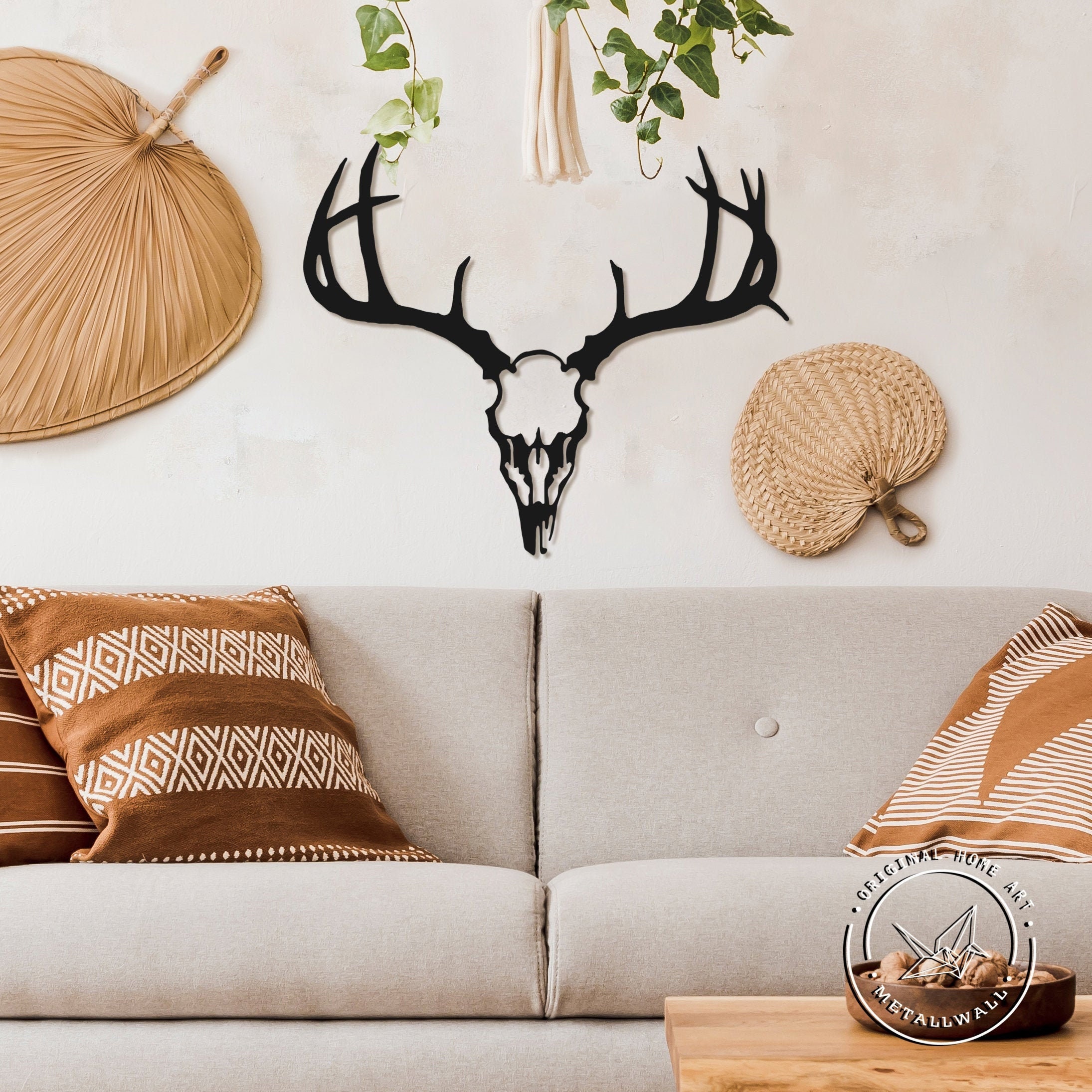 Metal Wall Art Deer Skull head Animal steel Home Decor Scandi Etsy