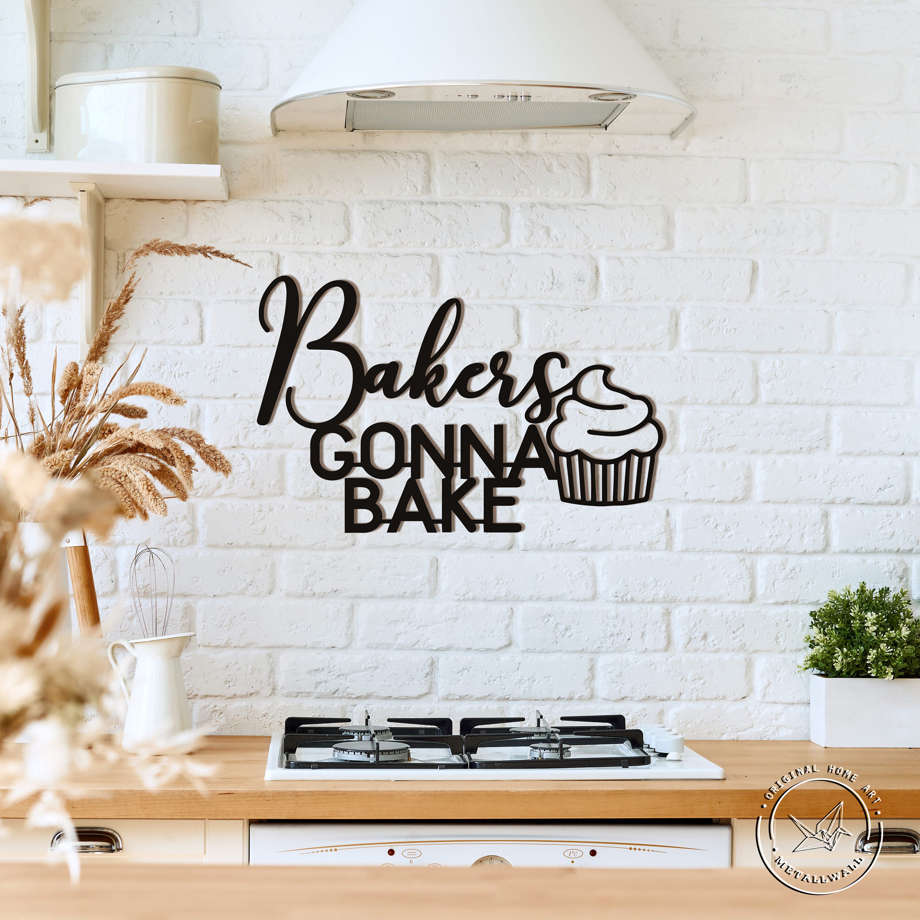 Bakers gonna bake Kitchen sign Metal wall art Wall hanging Etsy