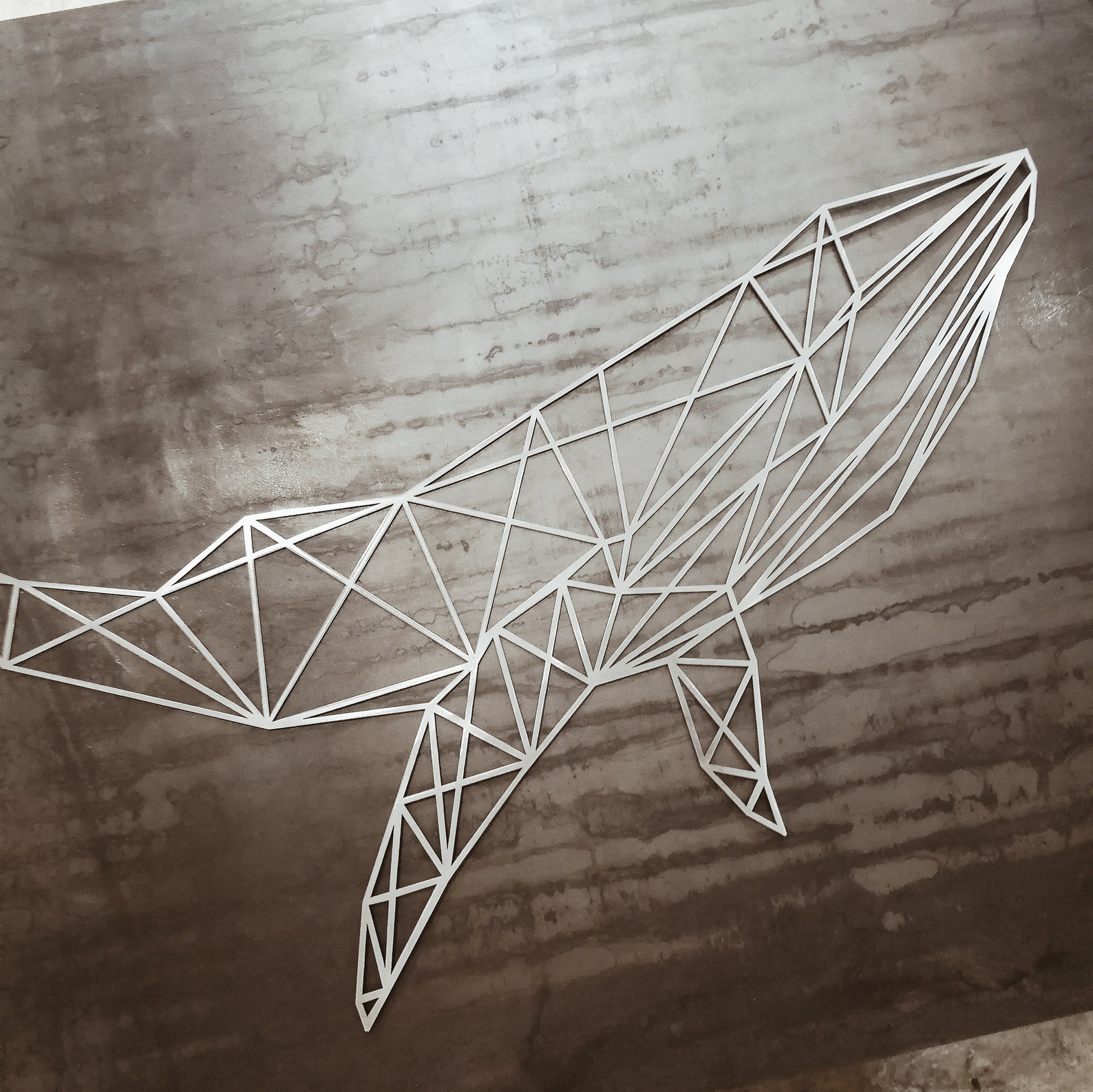 Geometric Whale metal wall art Whales Home decor style large Etsy