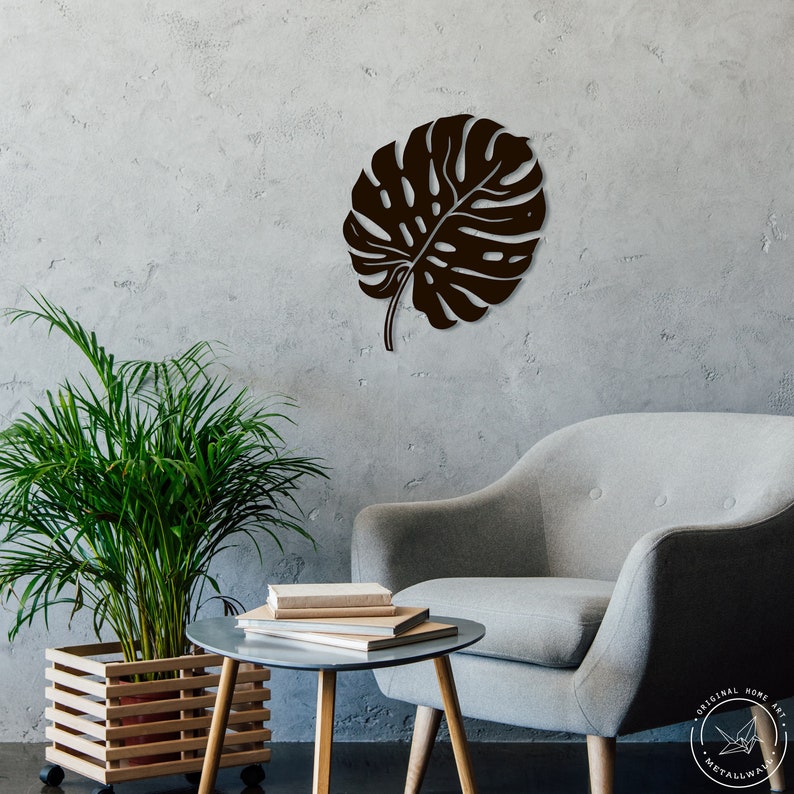 Monstera Leaf Metal Wall Art Wall Decor Metal Signs | Etsy