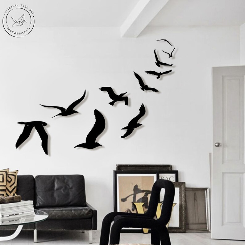 Seagulls Metal Wall Art Flying Birds Home Decor large wall | Etsy