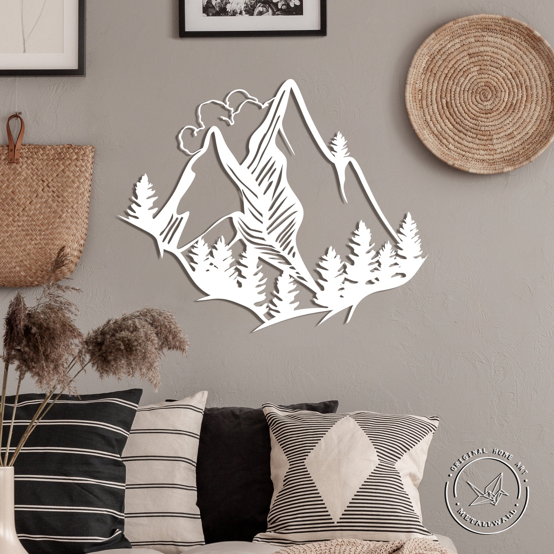 Mountain Metal Wall Art Mountains Wall Decor Large Wall Etsy