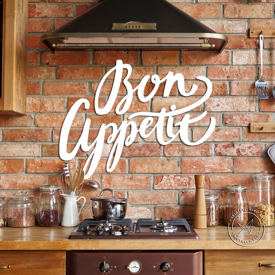 Bon Appetit sign Metal wall art Kitchen wall decor Wall Etsy