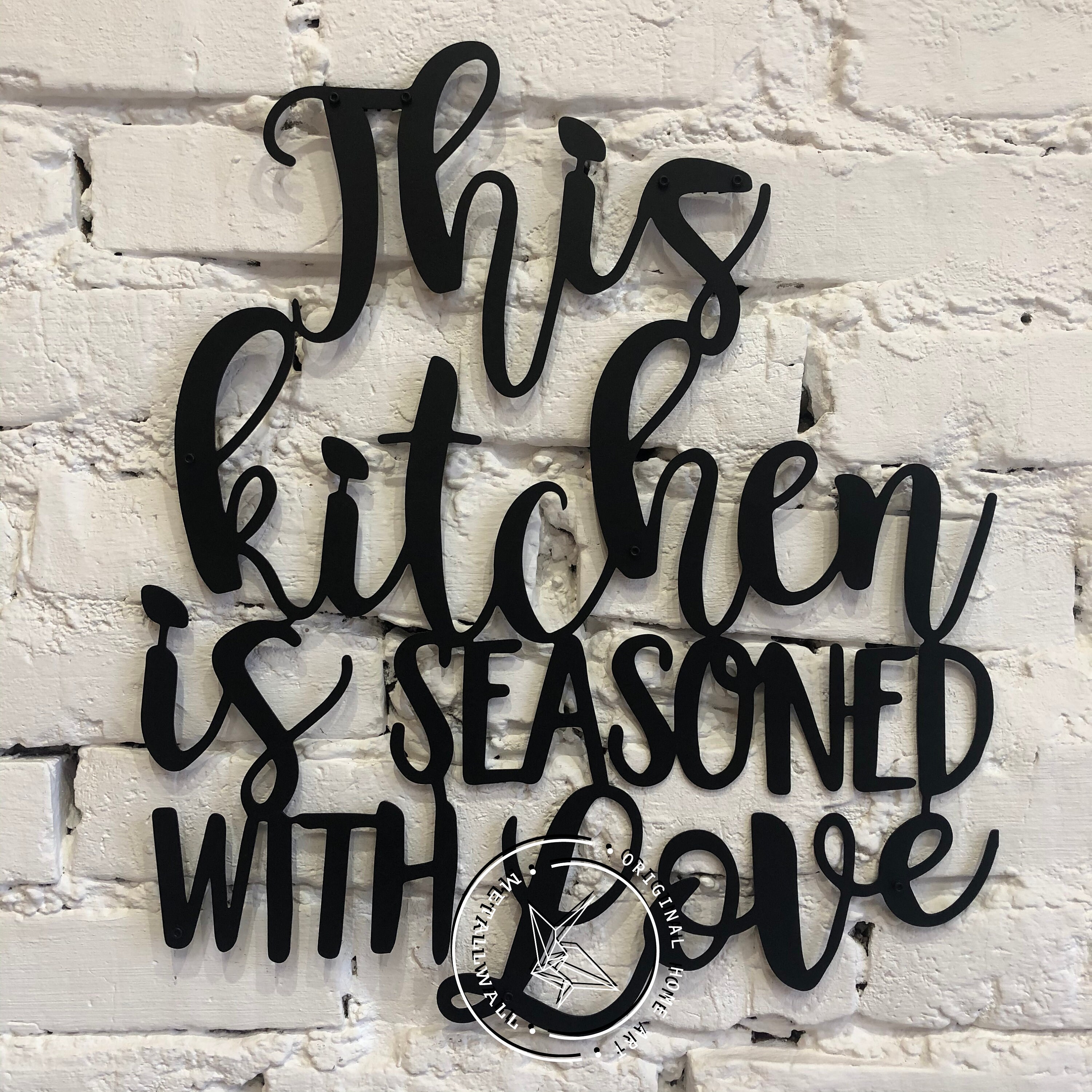 This kitchen is seasoned with Love metal wall art Metall Etsy