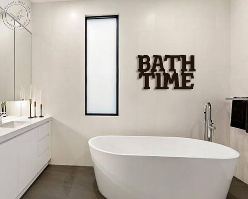 BATH TIME Metal Letters Wall Art Bathroom wall art Home Etsy