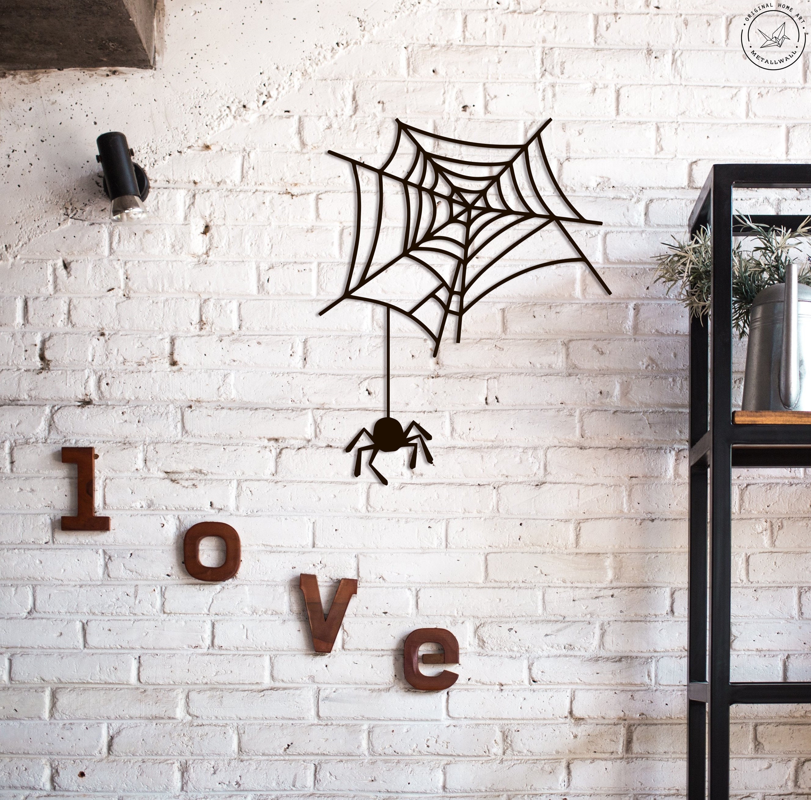 Spider metal wall art Halloween decor Large Metal Wall Sign Etsy