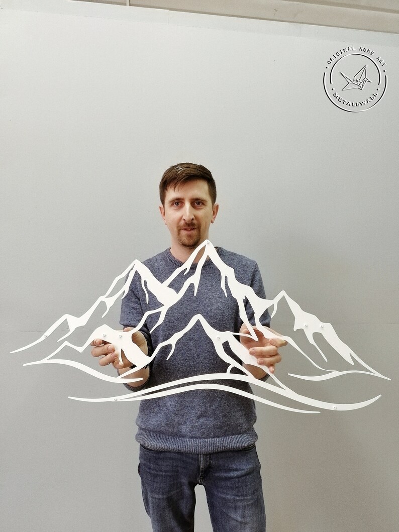 Metal wall decor Mountains wall art Mountain wall decor Wall Etsy