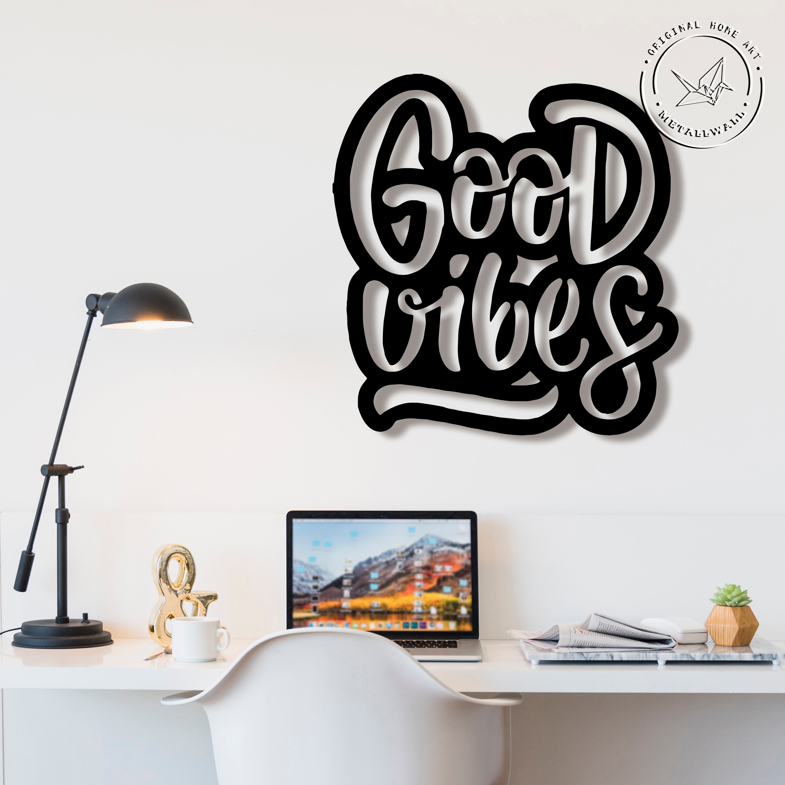 Good vibes Metal Wall Art Signs with sayings Motivational Etsy