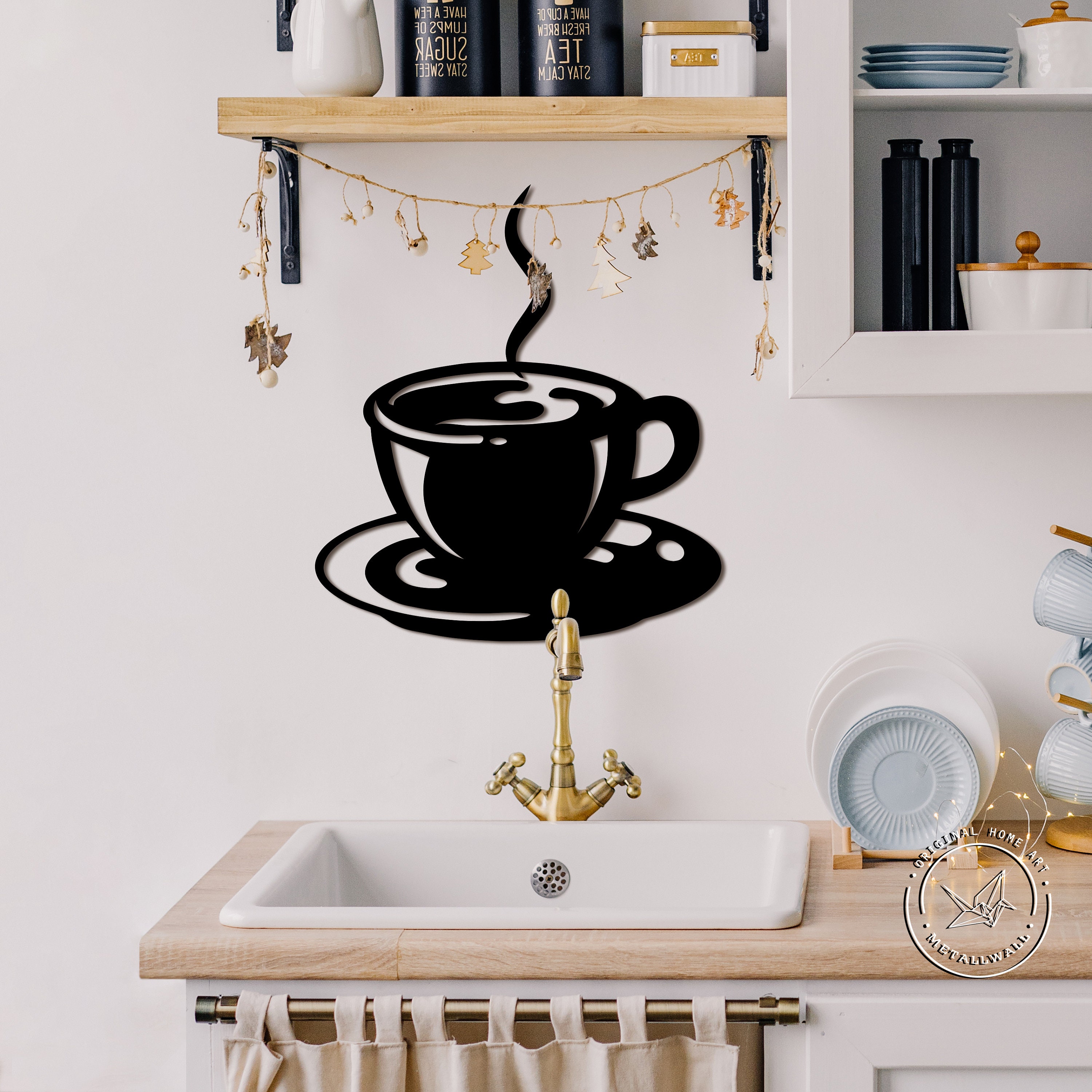 Coffee cup Kitchen sign metal wall art Wall Hanging home decor Etsy