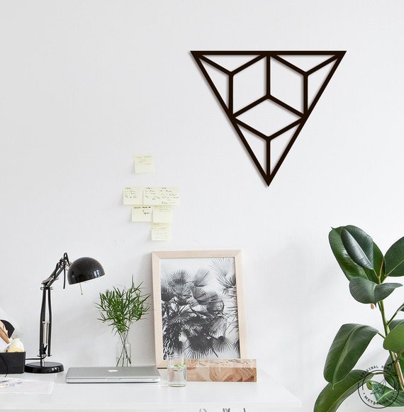 Metal Wall Art geometric Triangle Home Decor Metal Wall Etsy