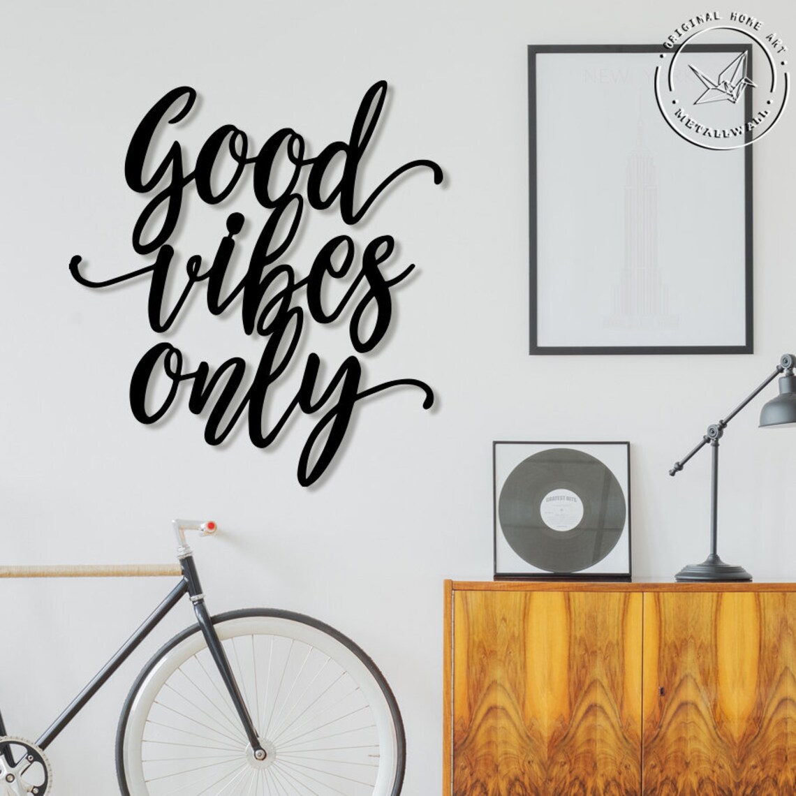 Good vibes only sign Metal wall art Wall hanging home decor Etsy