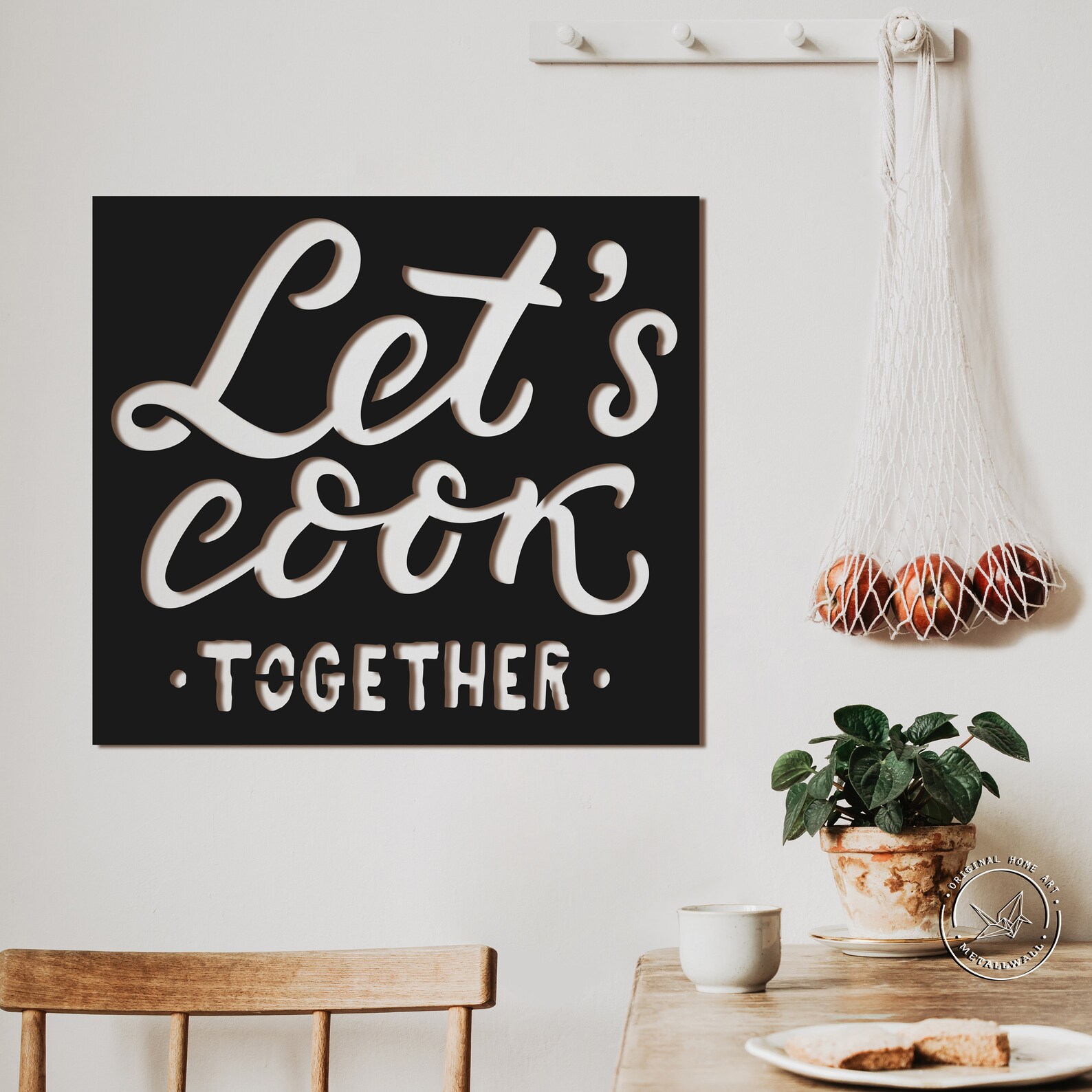 Lets cook sign Kitchen metal wall art decor Funny kitchen Etsy