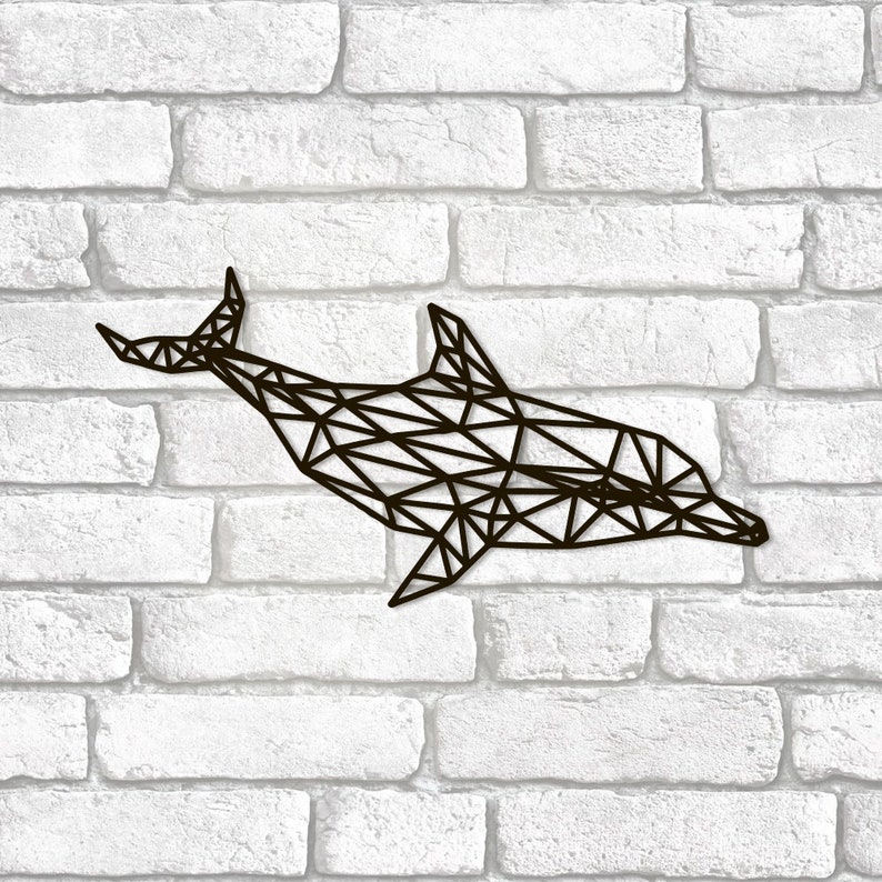 Metal Wall Art Geometric Animal DOLPHIN home decor Sign Wall | Etsy