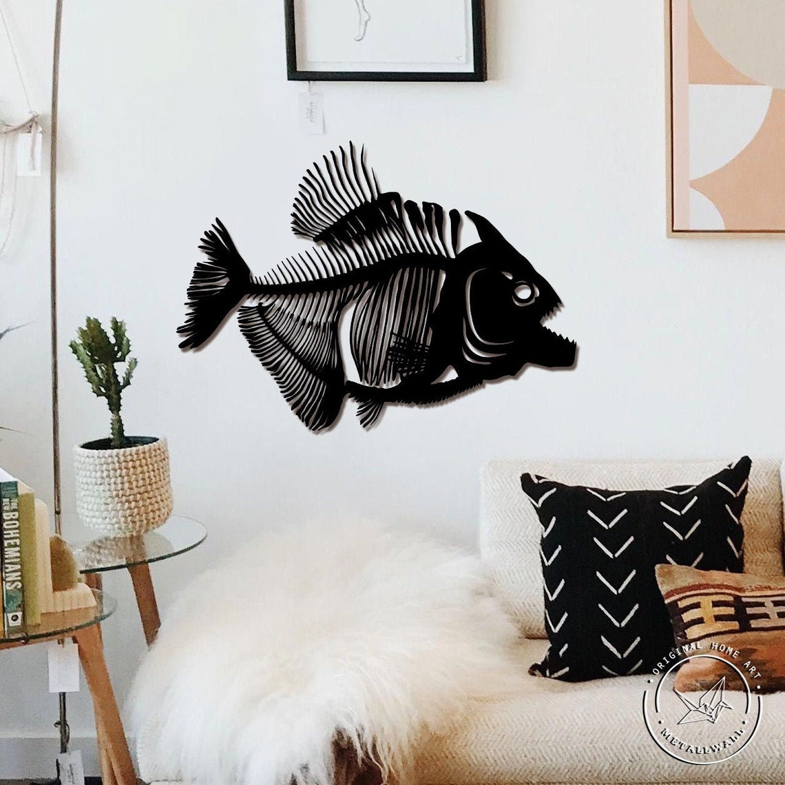 Fish metal wall art Large wall hanging home decor Metal sign Etsy
