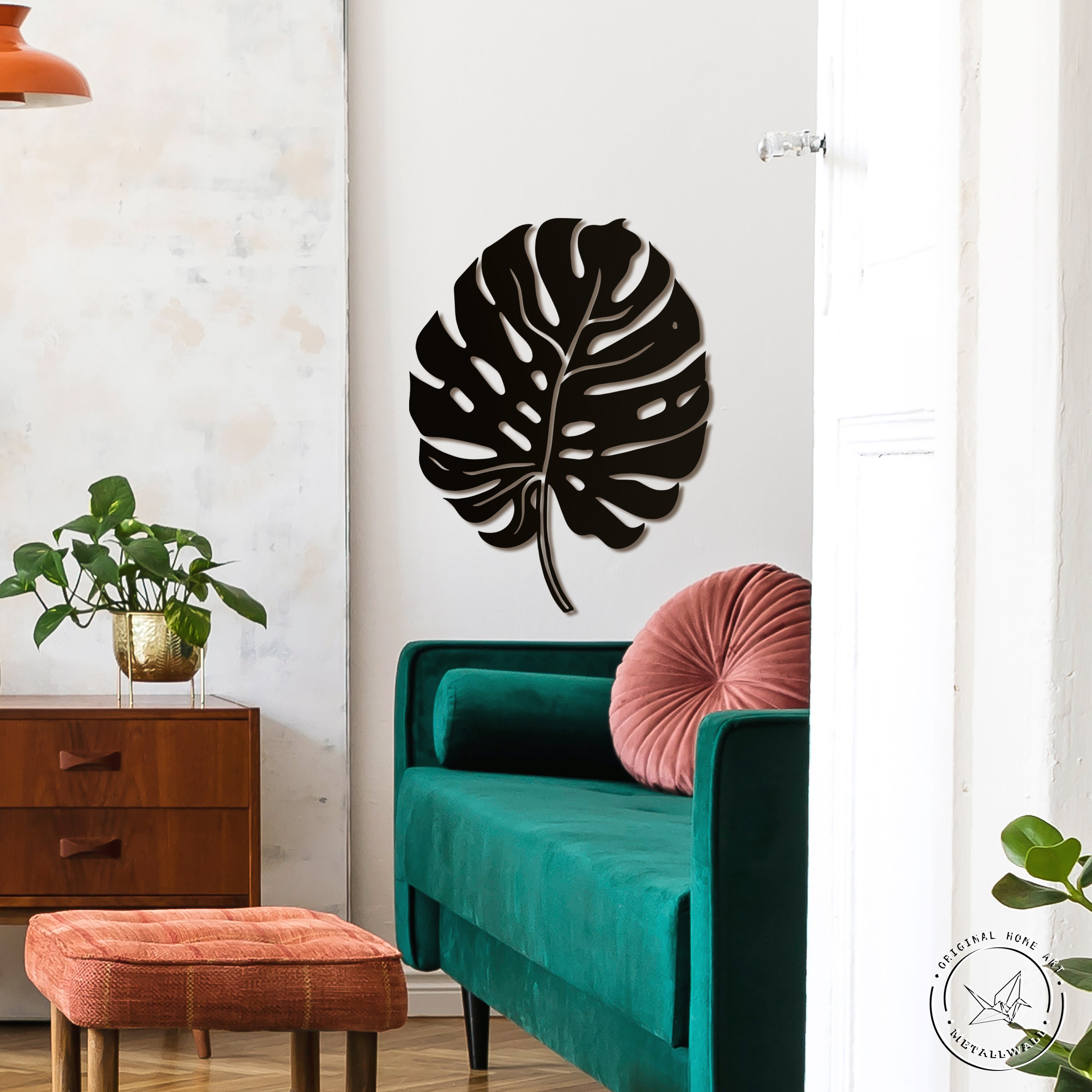 Monstera Leaf Metal Wall Art Wall hanging home decor Metal Etsy