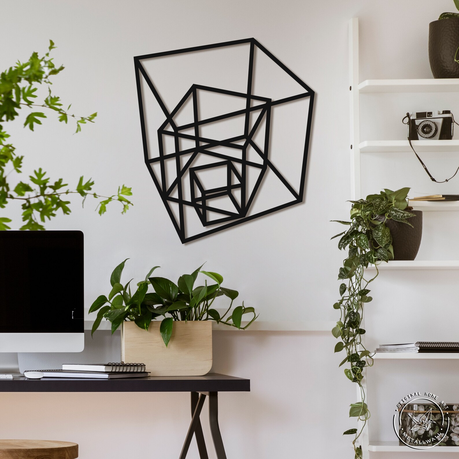 Metal Wall Art 3D Cube Wall Hanging Home Decor Housewarming | Etsy