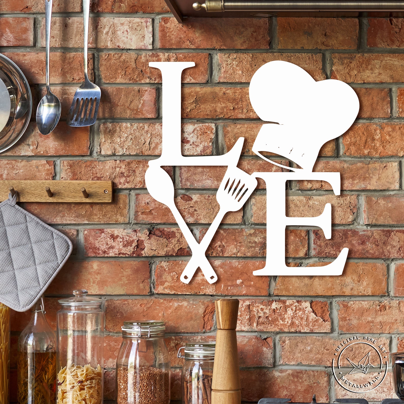 Metal Wall Art Kitchen wall decor Love sign Metal Letters Wall Etsy