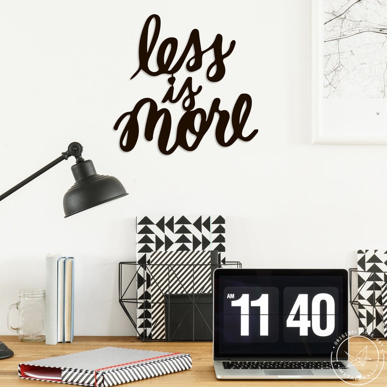 Less is More HOME Metal Word Wall Art Decor Metal Letters Etsy