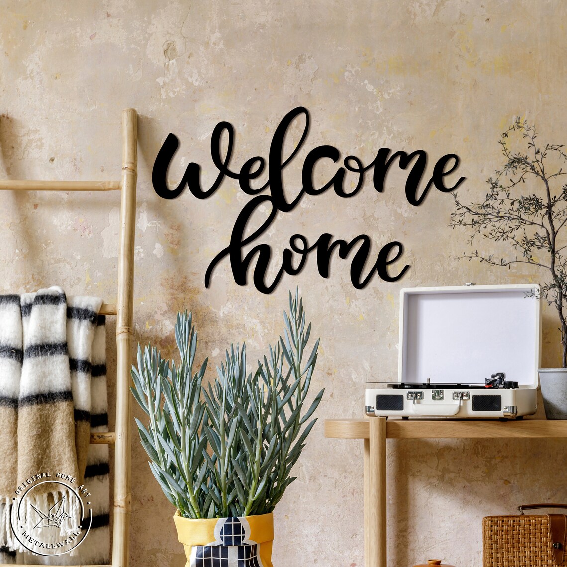 Bienvenue à la maison art mural en métal Panneau de lettrage Etsy