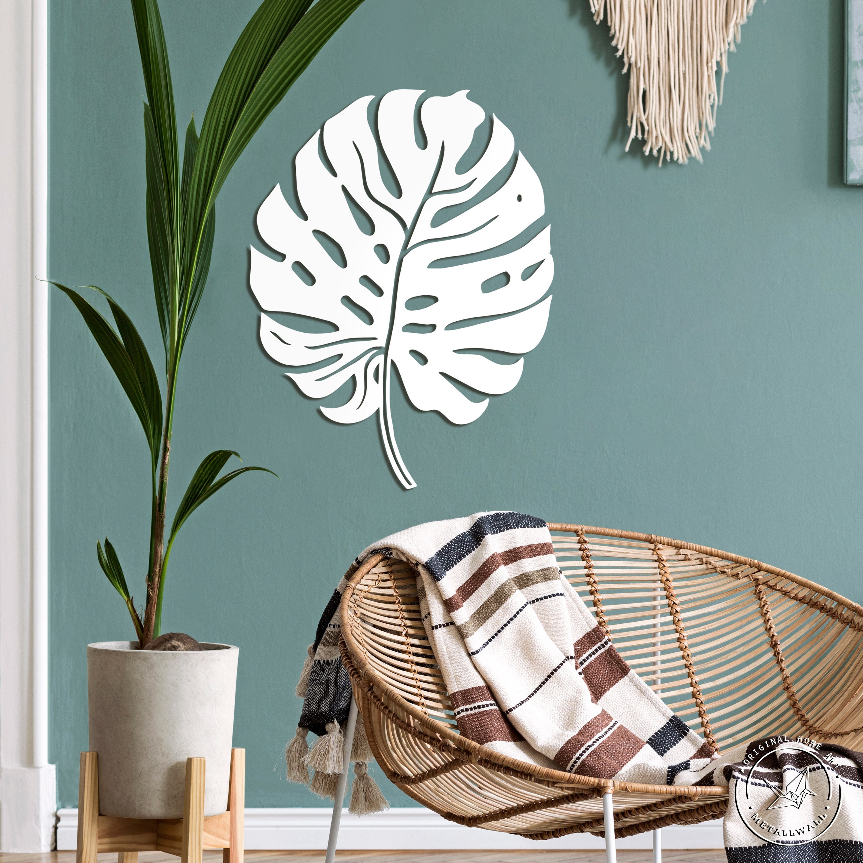 Monstera Leaf Metal Wall Art Wall hanging home decor Metal Etsy