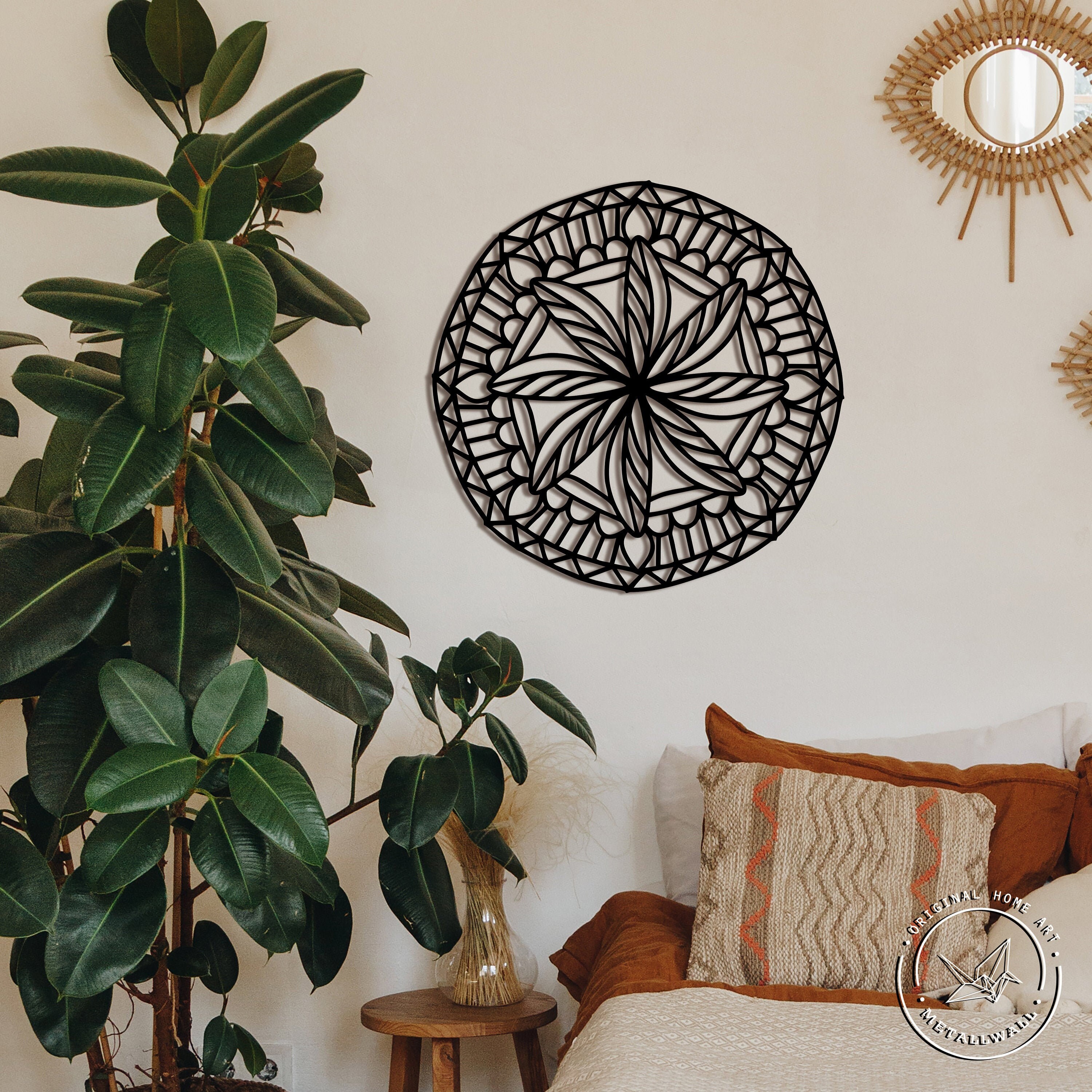 Mandala metal wall art Large wall hanging home decor Living Etsy