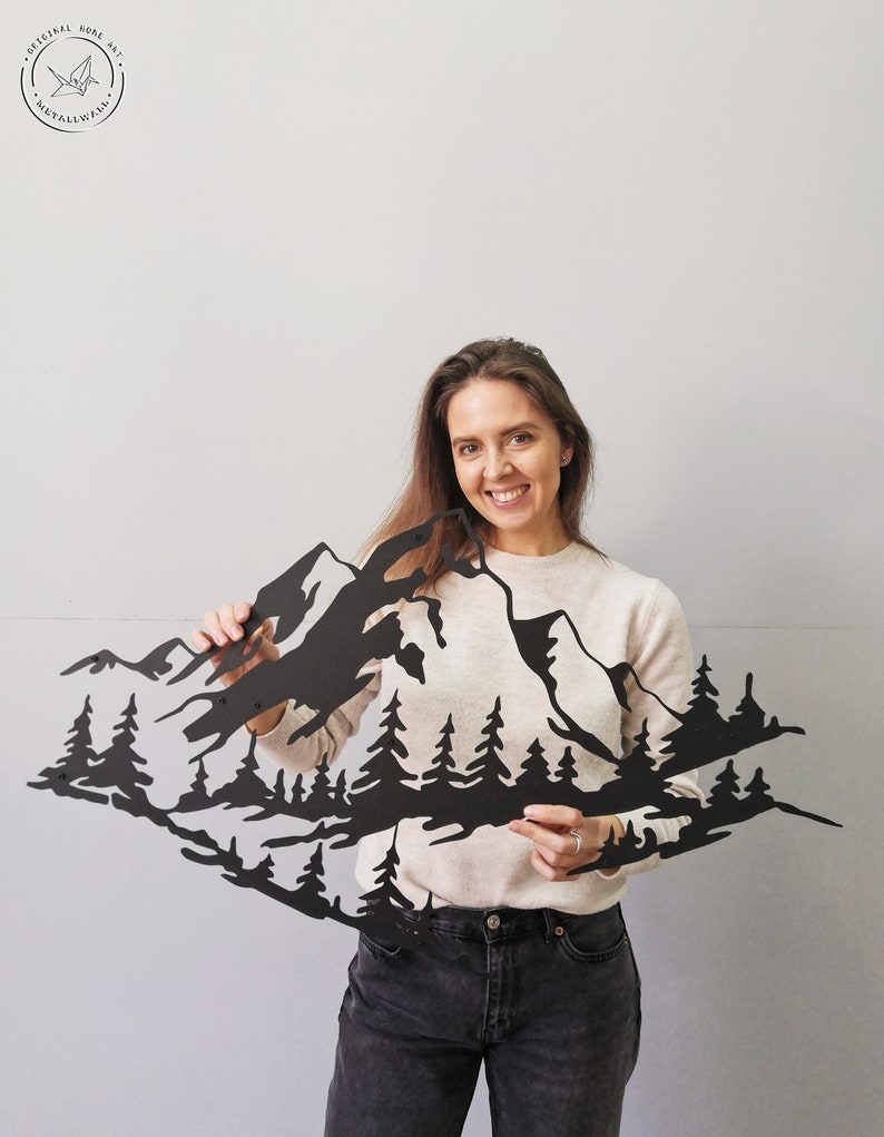 Mountain wall decor Metal Wall Art Mountains Metal Wall Etsy
