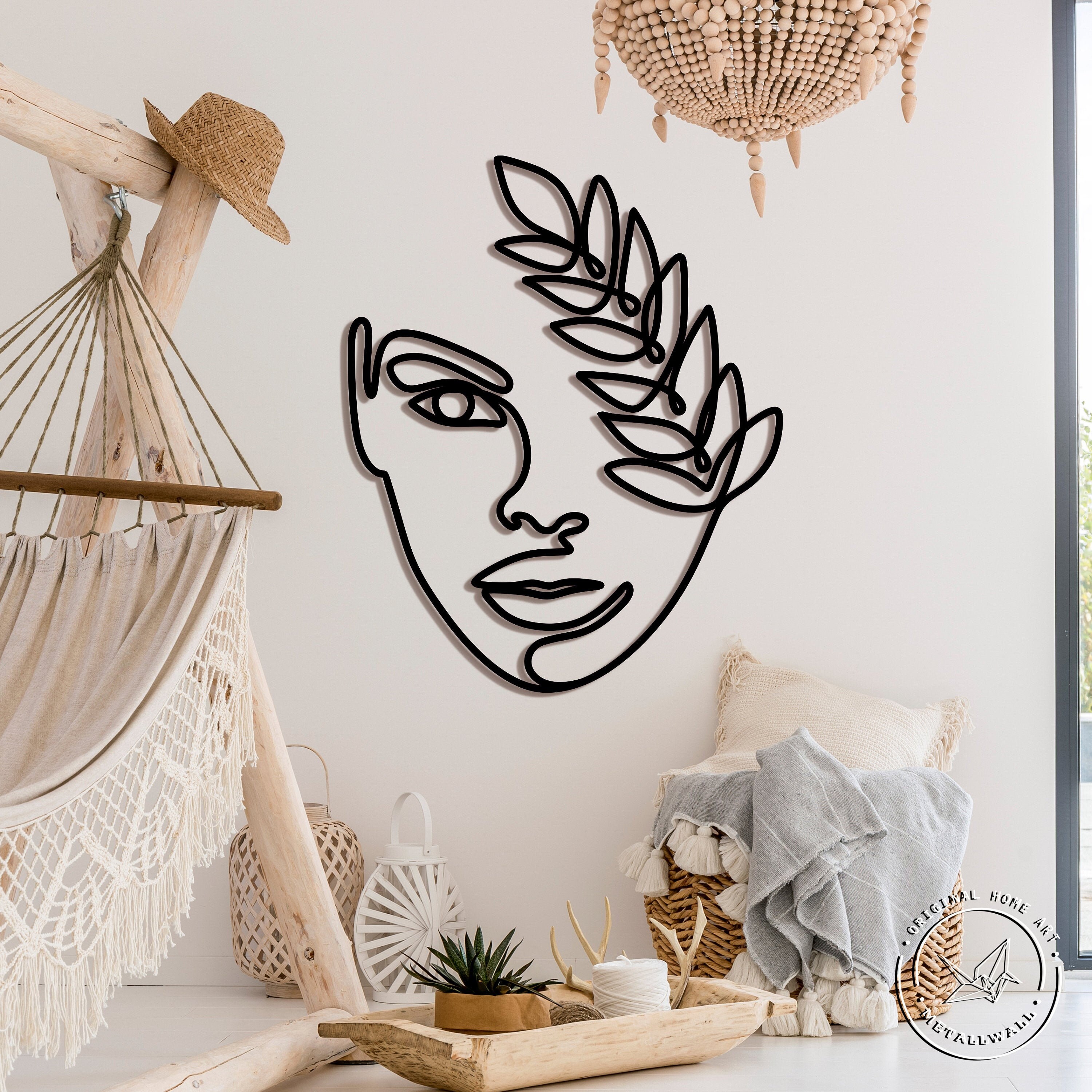 Female line art Metal wall art Wall hanging decor Home decor Etsy