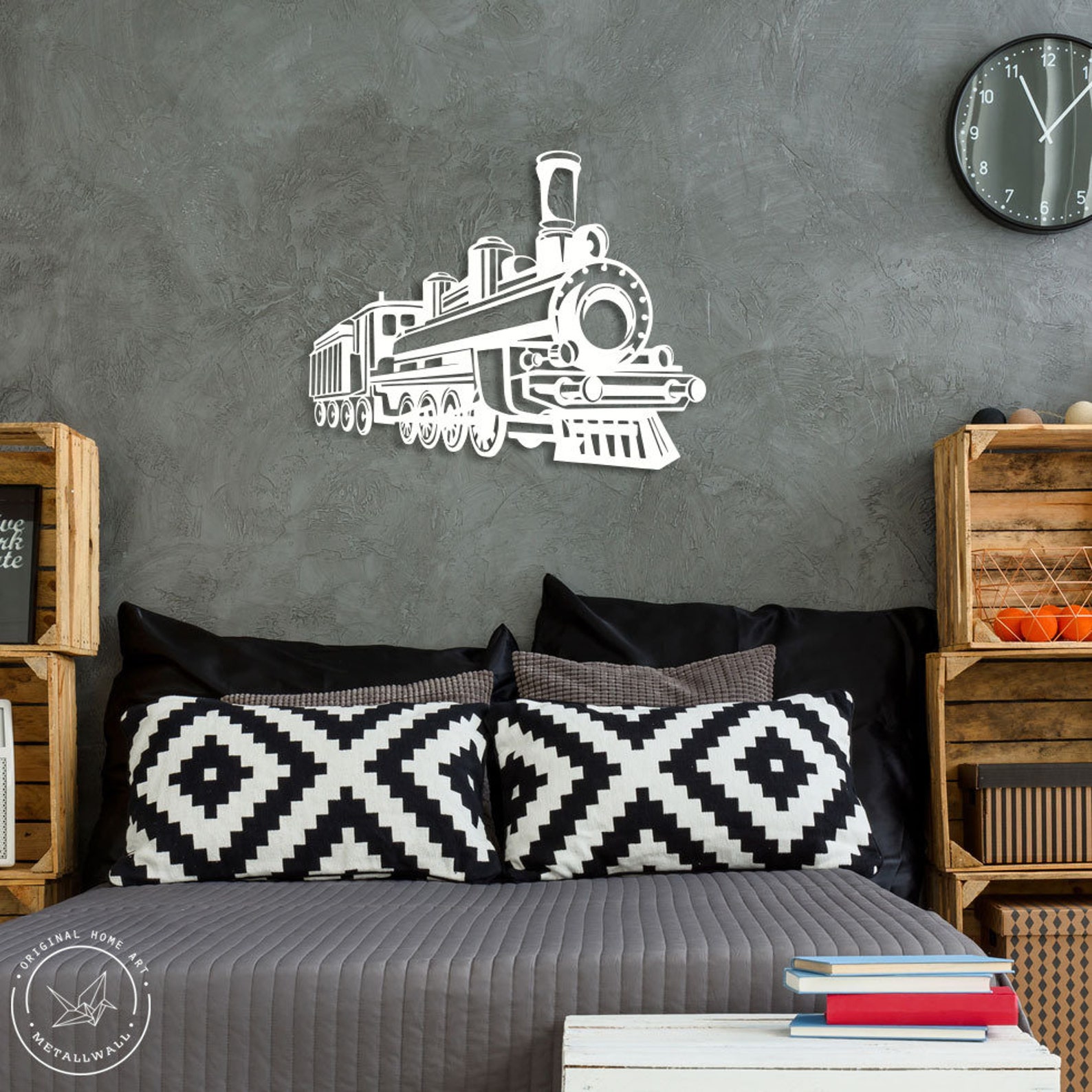 Metal Wall Art Steam Train Home Decor Metal Wall Etsy