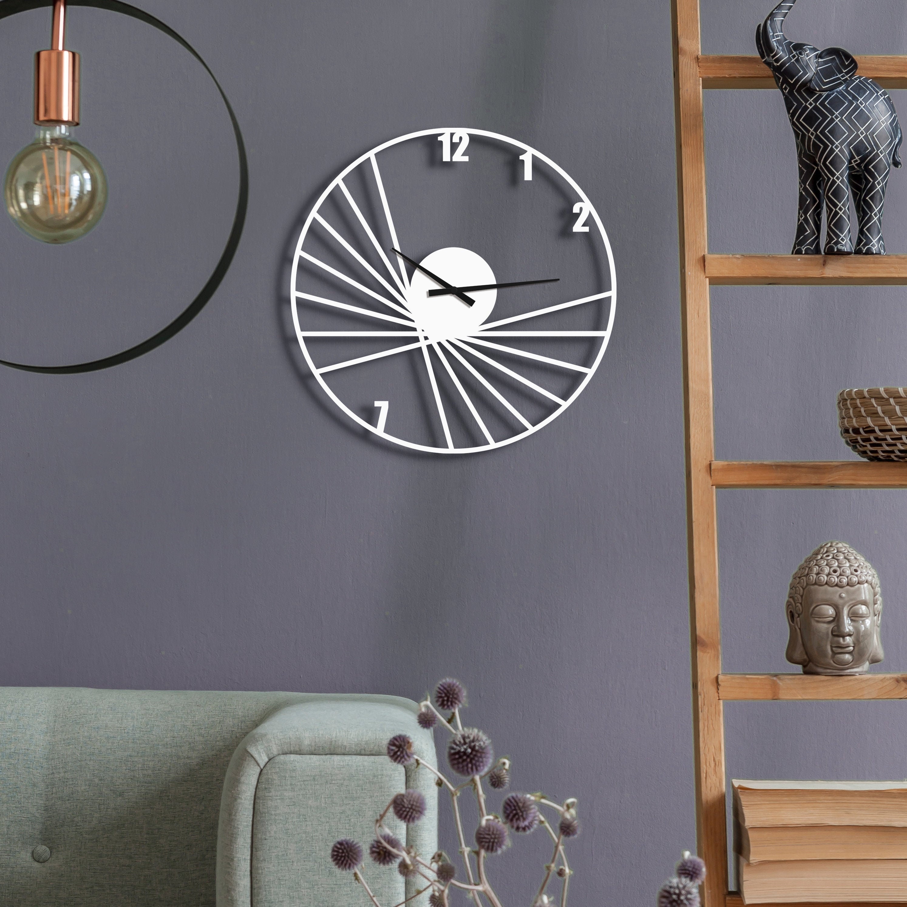 Metal wall clock Large wall clock Metal wall art Metal wall Etsy