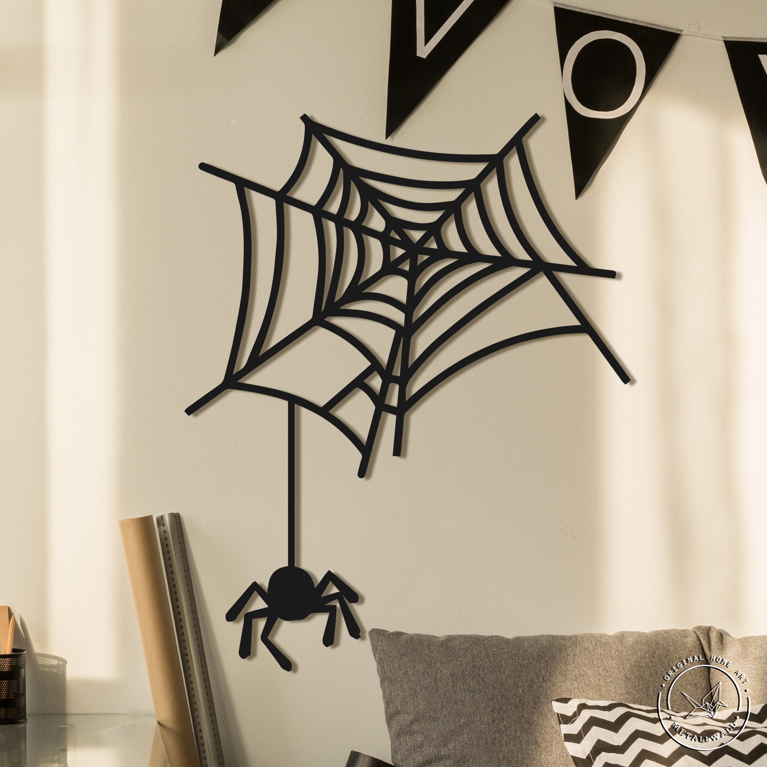 Spider metal wall art Halloween decor Large Metal Wall Sign Etsy