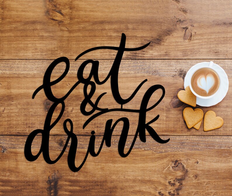 Eat & Drink Metal Word Wall Art Home Decor Hanging Sign