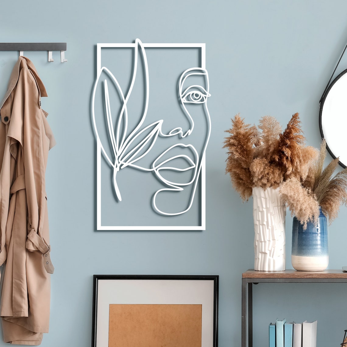 Metal Wall Art Woman Face Wall Hanging Home Decor Metal Sign Etsy