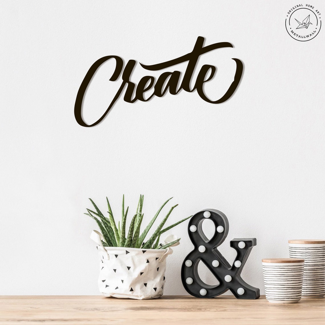 Create Metal Word Wall Art Home Decor Hanging Sign Gift Words Etsy