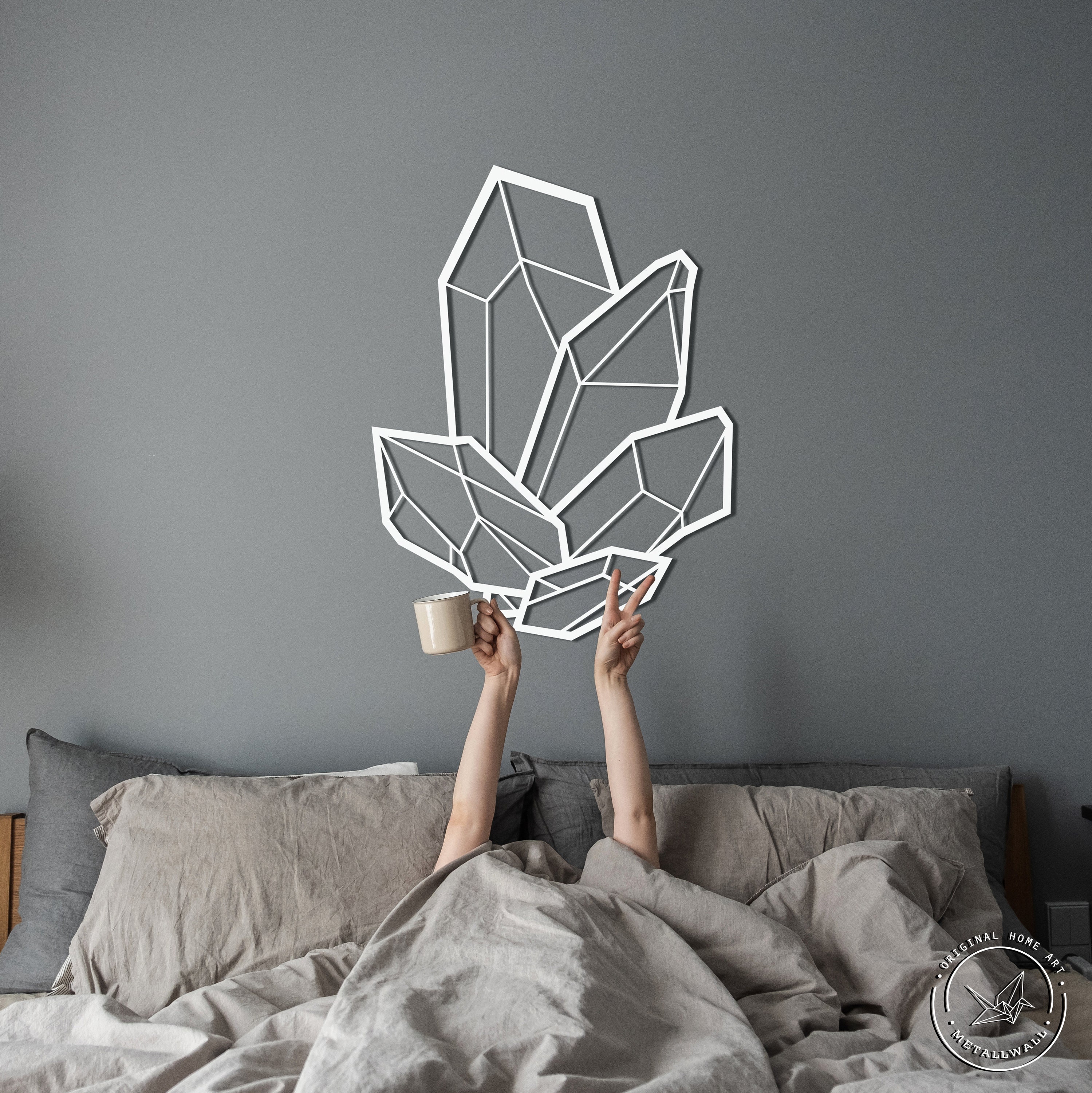 Geometric crystals metal wall art Home decor Wall hanging Etsy