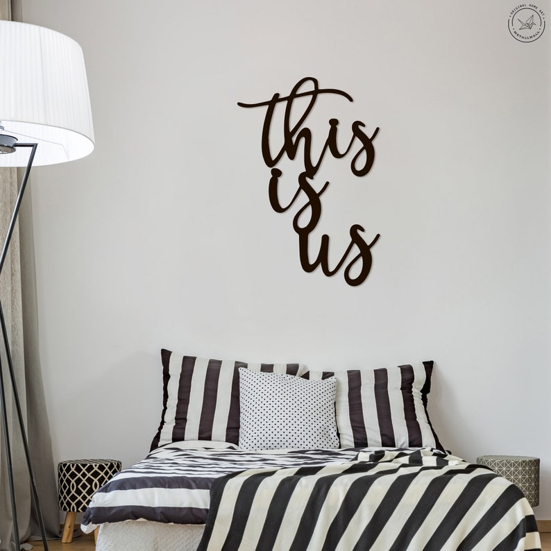 This is us Metal Words Wall Art Home Decor Wall Hanging Metal Letters Farmhouse decor Housewarming gift Minimalist wall art