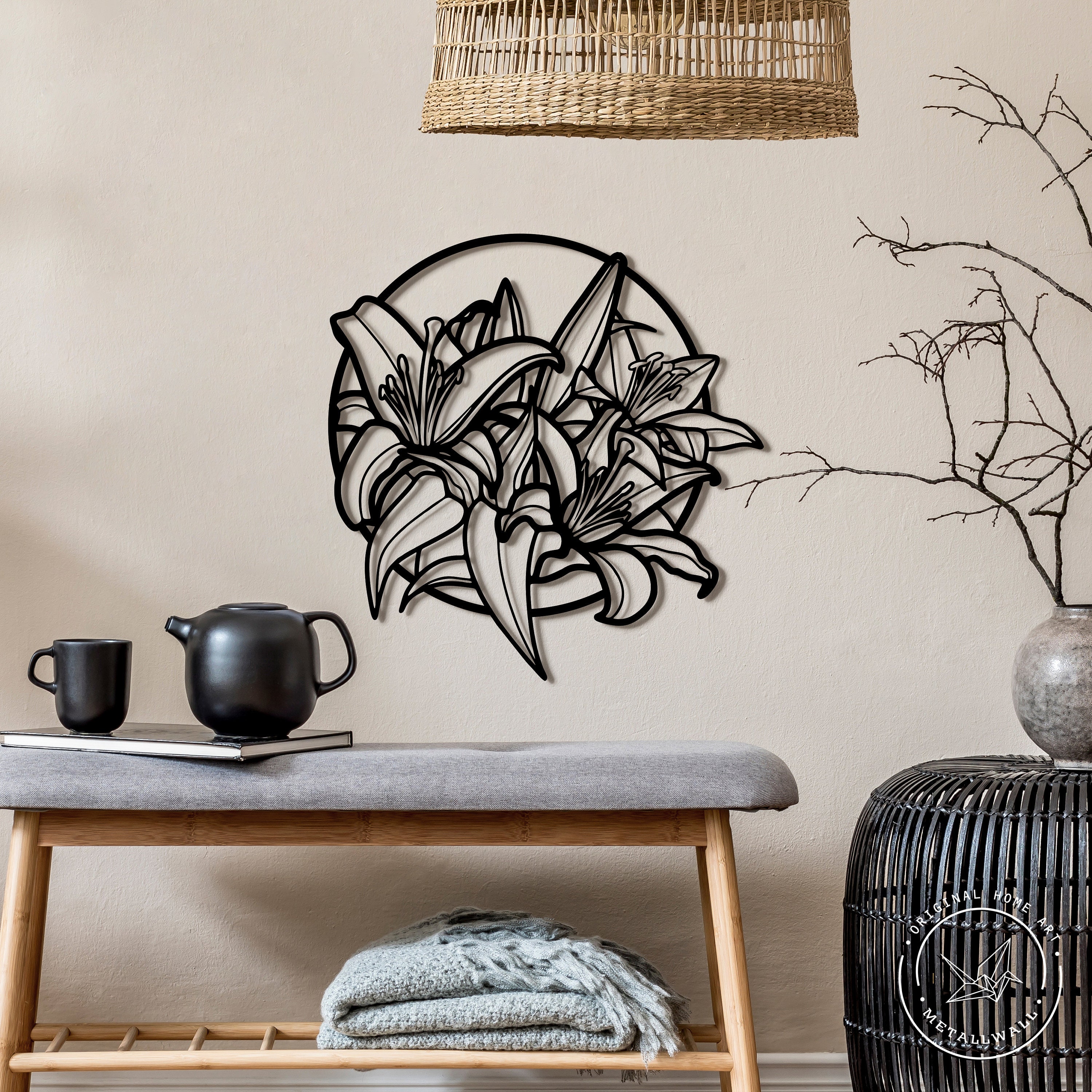 Flower metal wall art Home decor Flowers Lily metal sign Wall Etsy