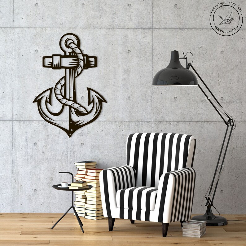 Metal Wall Art Anchor Metal Wall Decor Home decor Etsy
