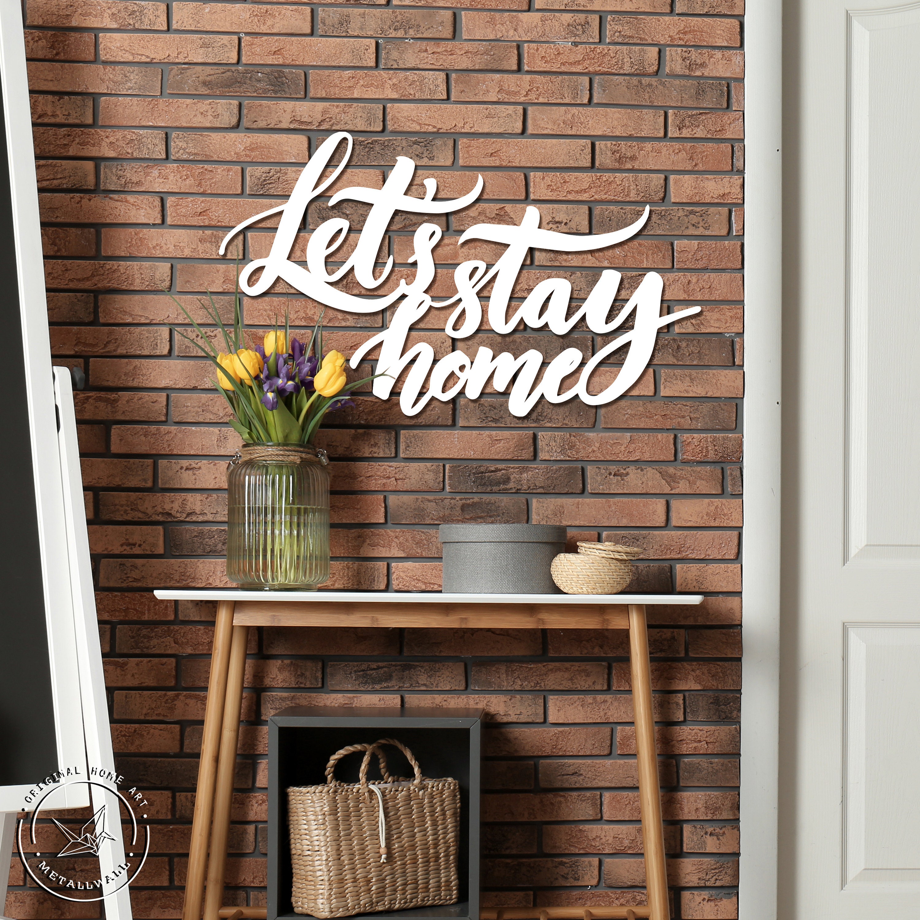 Let's stay home sign metal wall art Home decor Wall Etsy