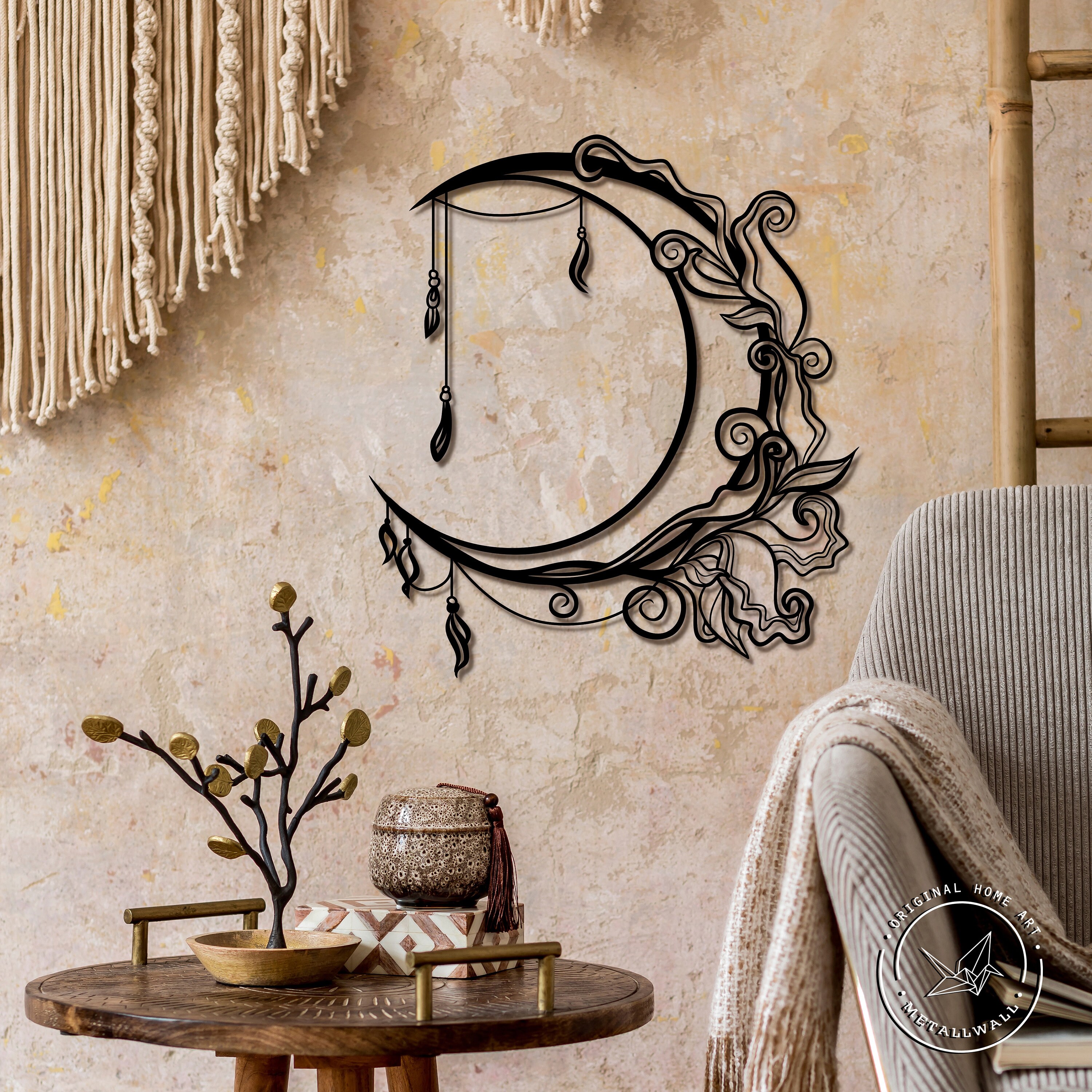 Moon metal wall art Home decor wall art Wall hanging decor Etsy