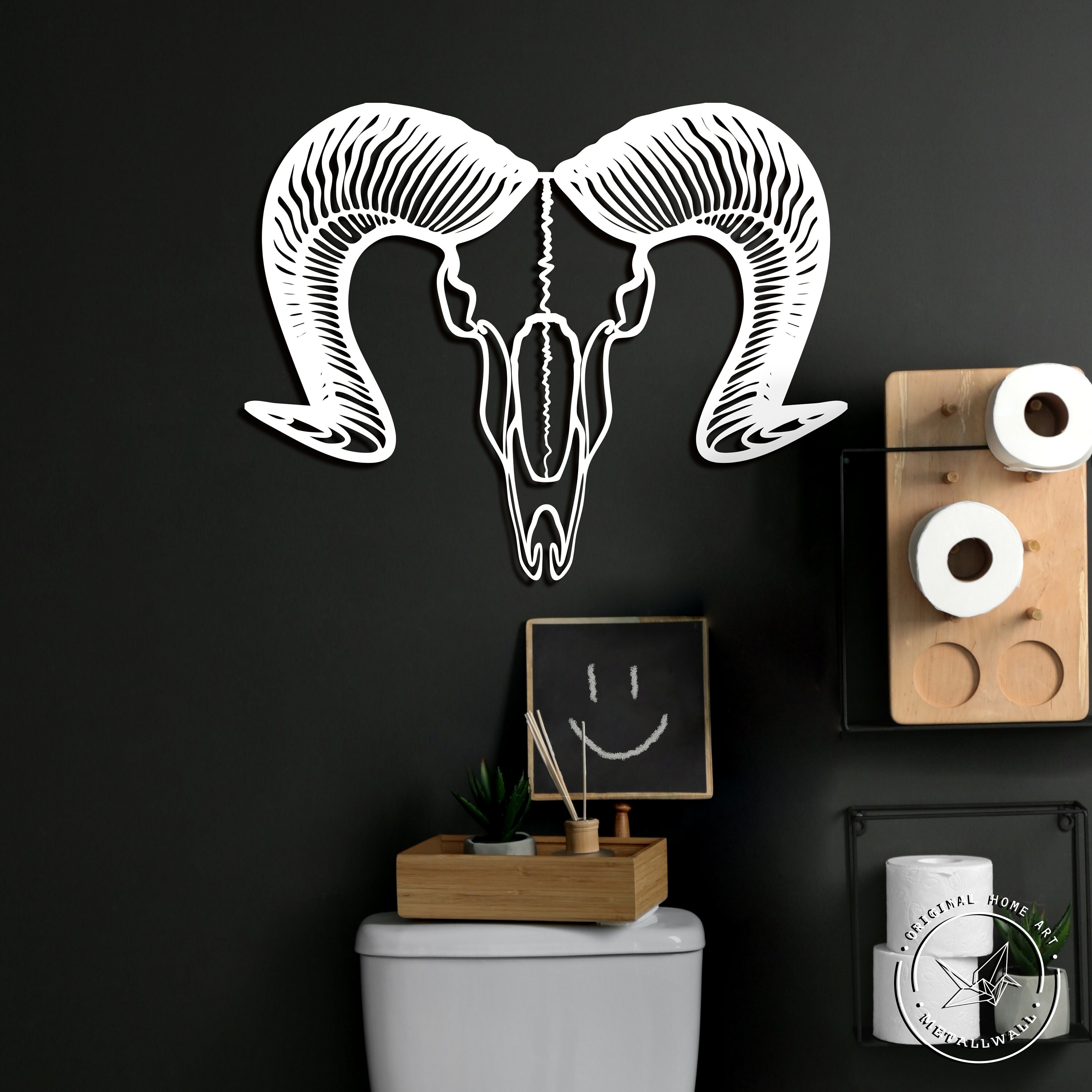 Ram skull metal wall art Sheep wall decor Home decor wall art Etsy