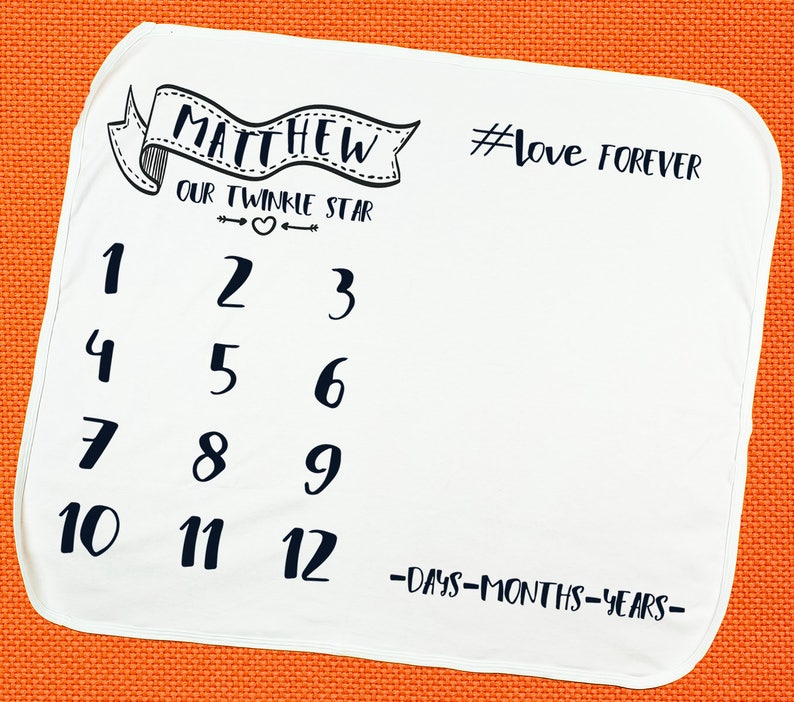 Baby age blanket Baby monochrome blanket baby Monthly Etsy