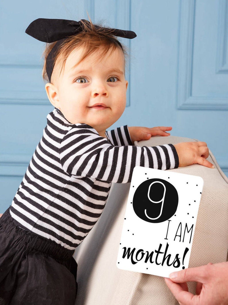 Baby milestone cards Monochrome Baby keepsake Baby shower gift Etsy