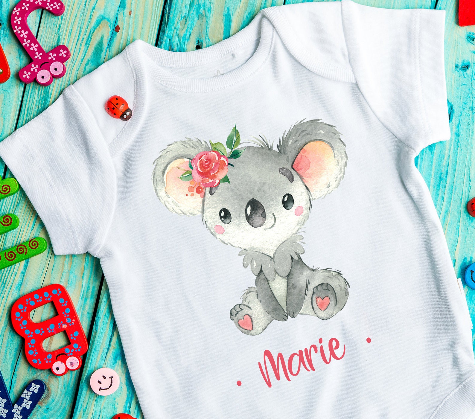 Baby koala bodysuit Unisex baby clothes Custom koala theme Etsy