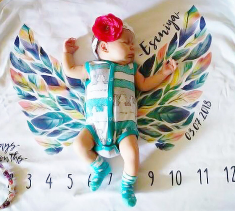 Owl Milestone Blanket Swaddling Baby Blanket Monthly Age ...